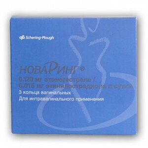 Новаринг 0,015 мг + 0,120 мг 3 шт. кольцо вагинальное