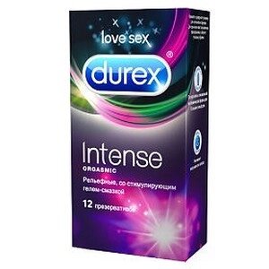 Презервативы Дюрекс Интенс Оргазмик Intense Orgasmic с ребристой и точечной структурой 12 шт