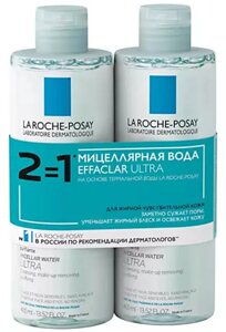 Ля Рош Позе Эфаклар Ультра вода мицеллярная 400 мл 2 шт. La Roche-Posay Effaclar