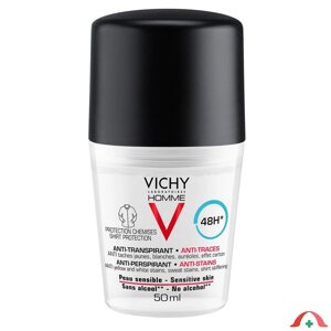 Виши дезодорант роликовый 48 часов против пятен, против избыточного потоотделения 50 мл Vichy Homme Deodorants
