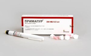 Примапур 300 ме 22 мкг/ 0,5 мл 1 шт. (Фоллитропин альфа) шприц-ручка раствор для подкожного введения+ 10 одноразовых игл