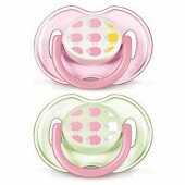 Авент Пустышка Дизайн для девочки 0-6мес.